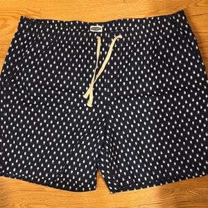 Navy and White Patterned Men's Shorts
